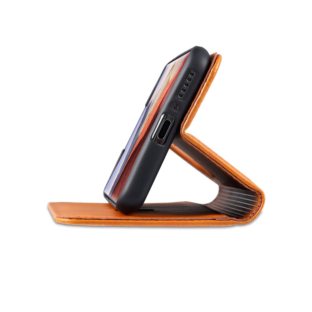 AZNS Auto-absorbed Magnetic Stand Wallet Leather Phone Protection Shell Case for Xiaomi Mi 11 Ultra - Brown-11