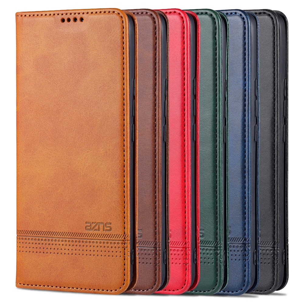 AZNS Auto-absorbed Magnetic Stand Wallet Leather Phone Protection Shell Case for Xiaomi Mi 11 Ultra - Brown-12