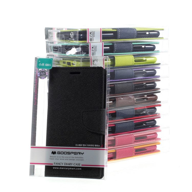 MERCURY GOOSPERY Fancy Diary Leather Wallet Mobile Phone Case for Xiaomi Mi 6 - Black-9