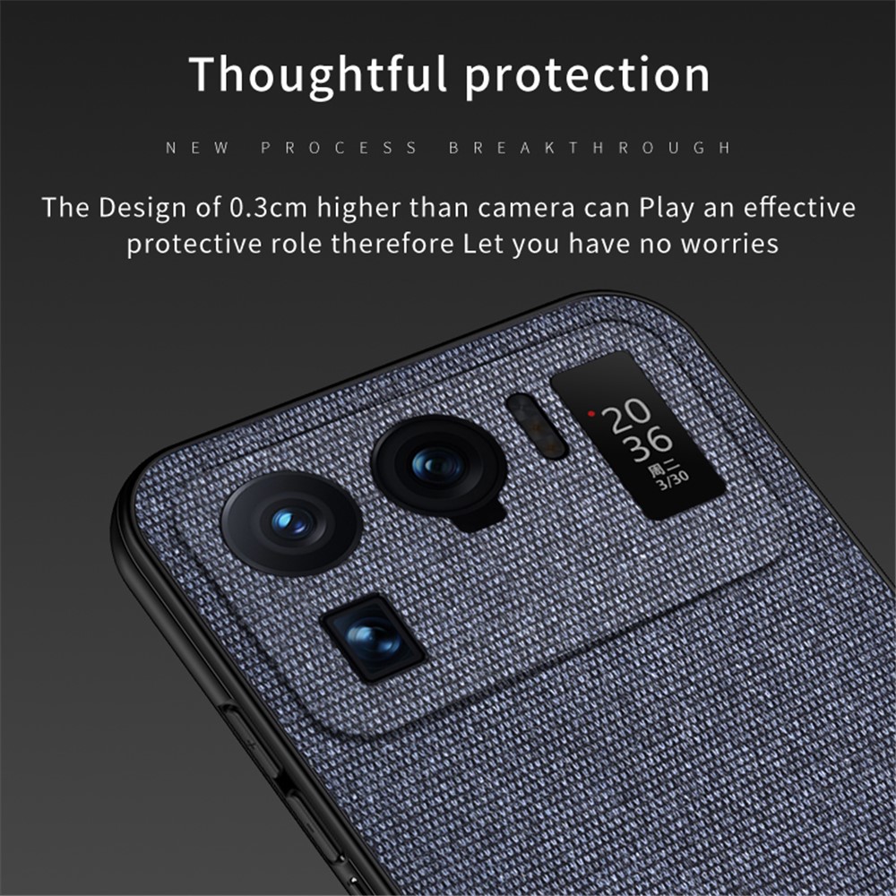 Splicing Design Cloth+Leather+Silicone+PC Protective Shell for Xiaomi Mi 11 Ultra - Red-4