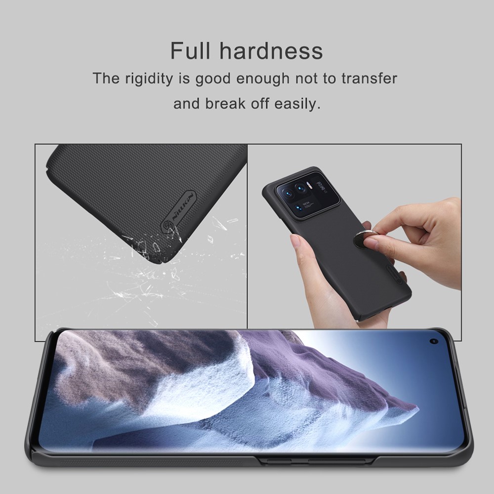 Nillkin Super Série De Bouclier Givré Série Matte Hard Case Pour Xiaomi Mi 11 Ultra - Noir-2