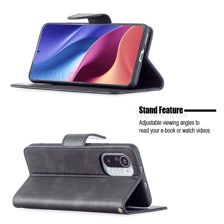 Wallet Leather Stand Shell Cover Case for Xiaomi Poco F3/Redmi K40/K40 Pro/Mi 11i - Black-4