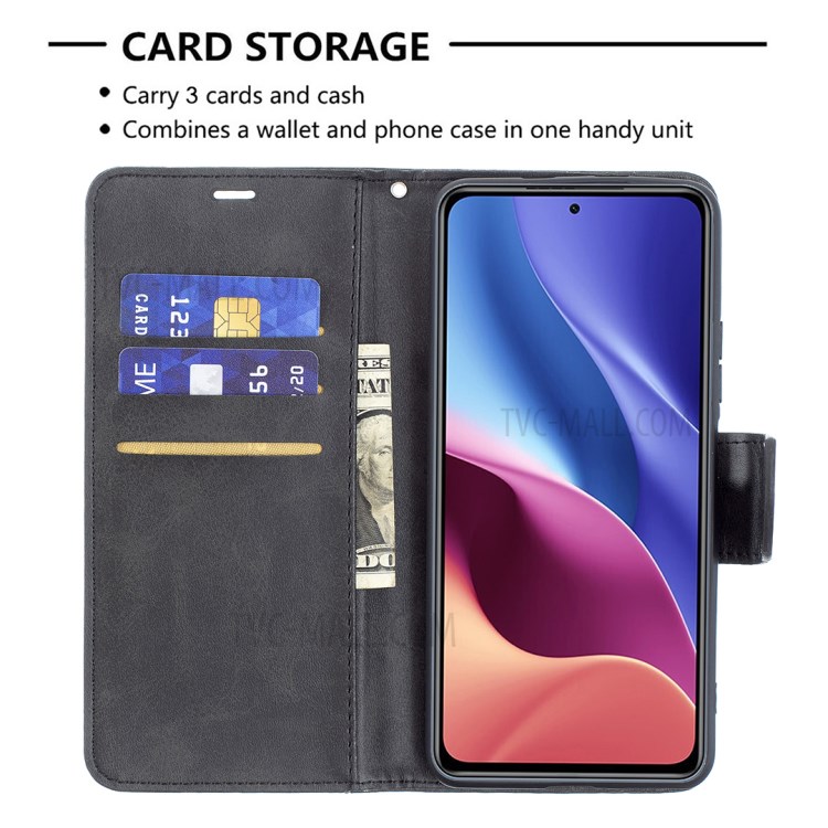 Wallet Leather Stand Shell Cover Case for Xiaomi Poco F3/Redmi K40/K40 Pro/Mi 11i - Black-5