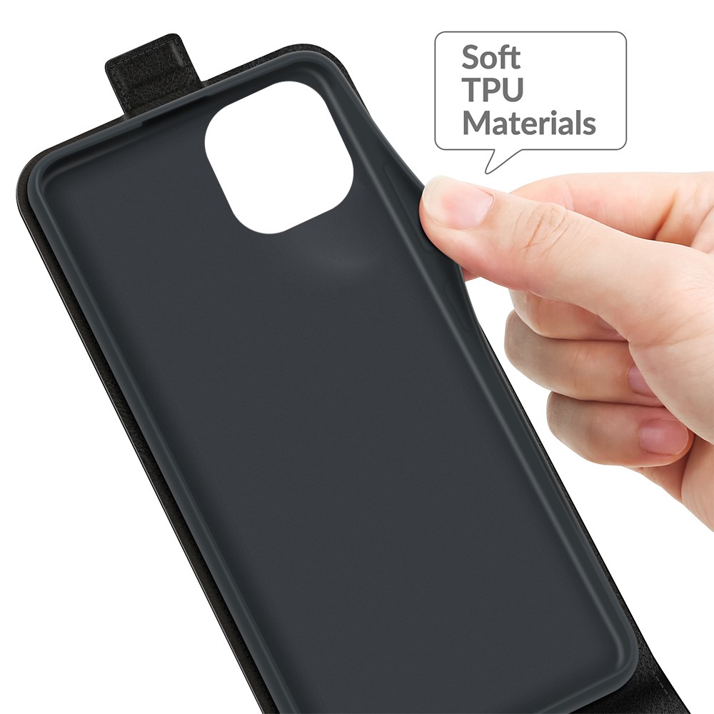 Crazy Horse Leather Protector Case Vertical Flip Phone Cover with Card Slot for Xiaomi Mi 11 Lite 4G / 5G - Black-5