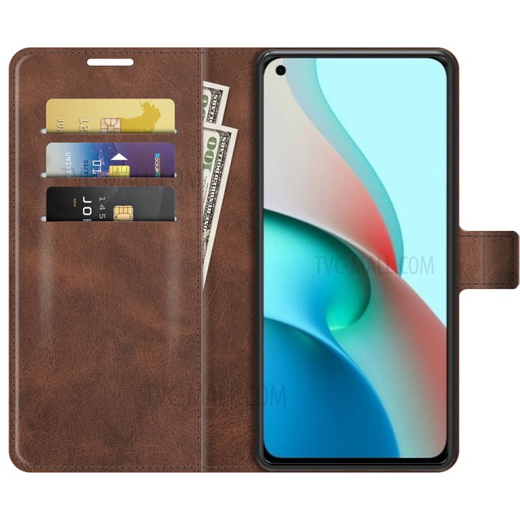 For Xiaomi Mi 11 Lite 4G/5G Magnetic Clasp Leather Mobile PhoneCase Wallet Stand Cover - Coffee-3