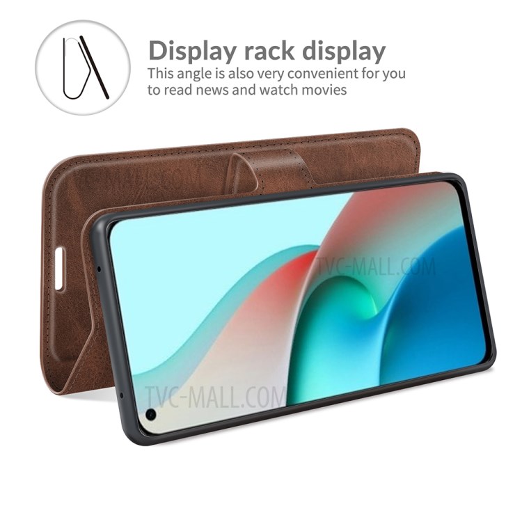 For Xiaomi Mi 11 Lite 4G/5G Magnetic Clasp Leather Mobile PhoneCase Wallet Stand Cover - Coffee-5