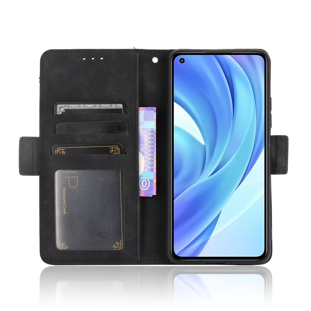 Wallet Design Multiple Card Slots Stand Leather Phone Case for Xiaomi Mi 11 Lite 4G / Mi 11 Lite 5G - Black-2