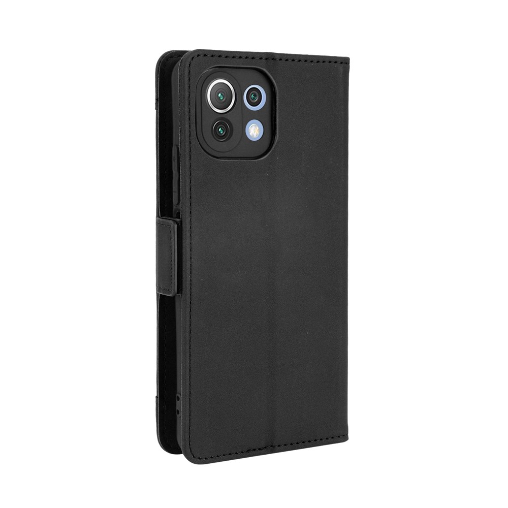 Wallet Design Multiple Card Slots Stand Leather Phone Case for Xiaomi Mi 11 Lite 4G / Mi 11 Lite 5G - Black-4