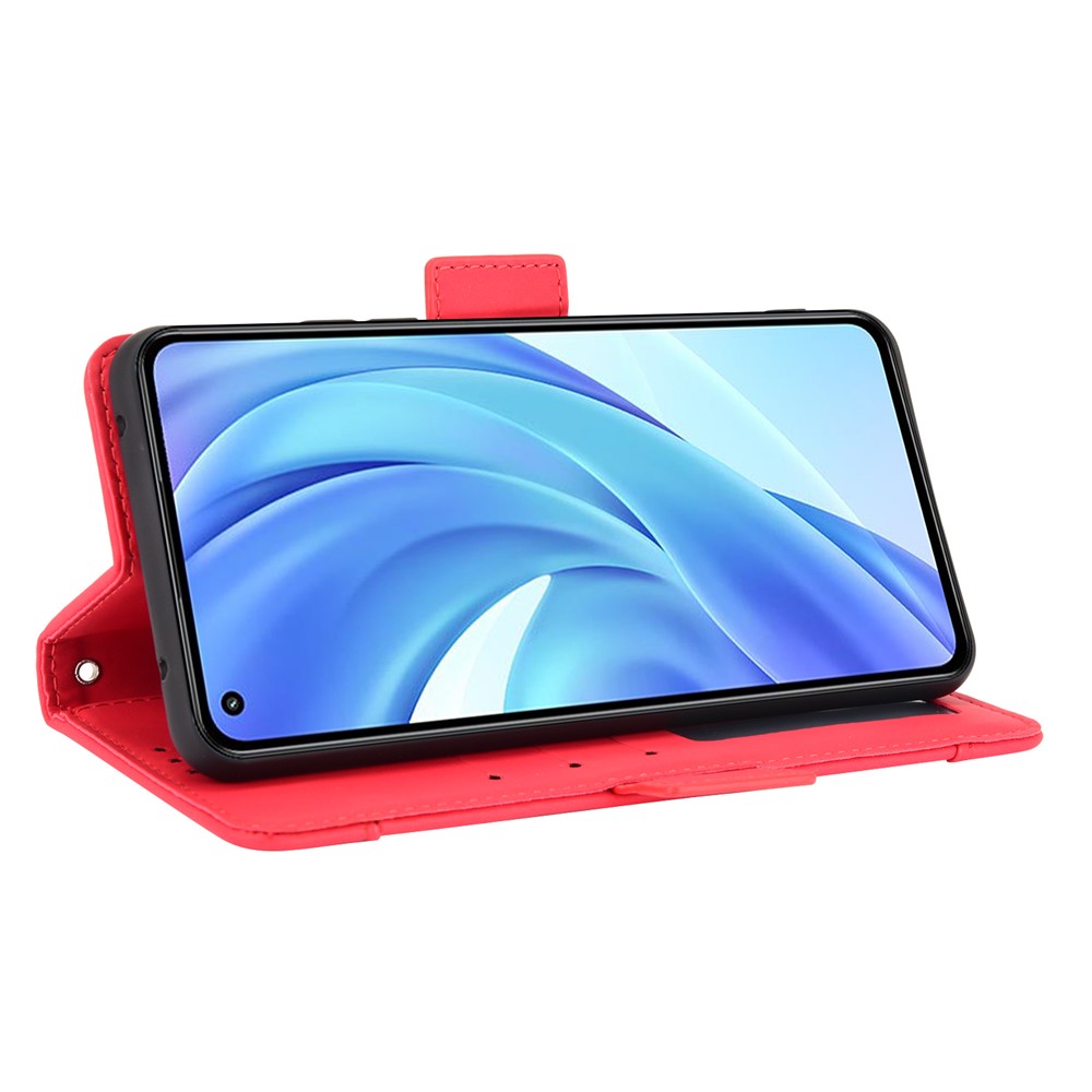 Wallet Design Multiple Card Slots Stand Leather Phone Case for Xiaomi Mi 11 Lite 4G / Mi 11 Lite 5G - Red-3