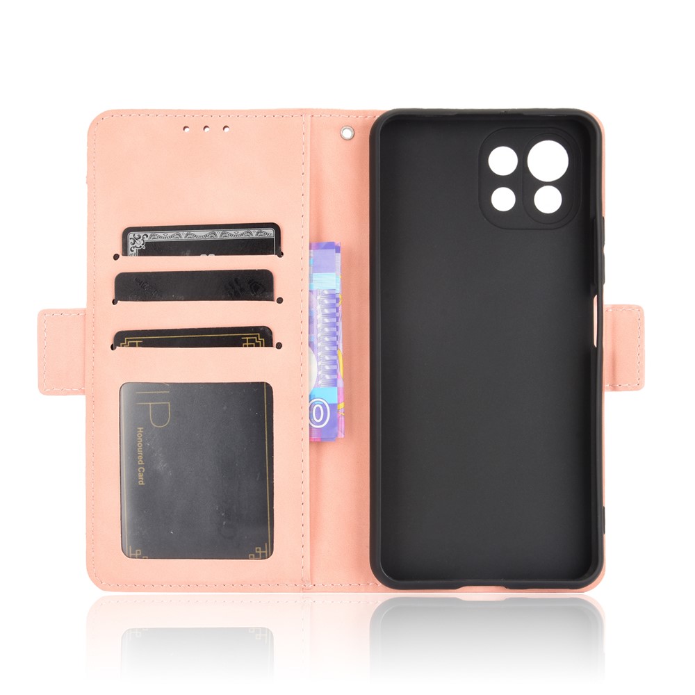 Wallet Design Multiple Card Slots Stand Leather Phone Case for Xiaomi Mi 11 Lite 4G / Mi 11 Lite 5G - Pink-10