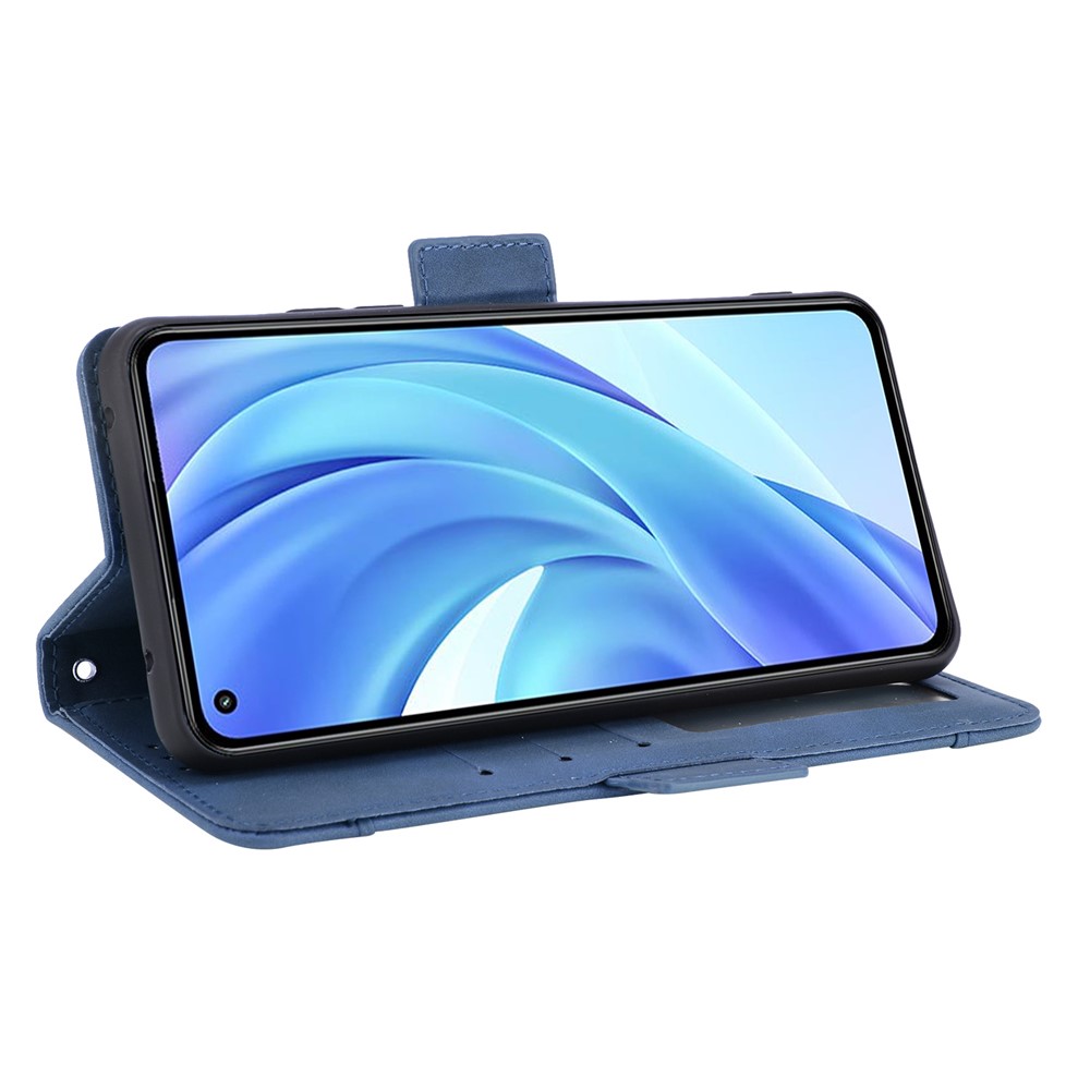 Wallet Design Multiple Card Slots Stand Leather Phone Case for Xiaomi Mi 11 Lite 4G / Mi 11 Lite 5G - Blue-3