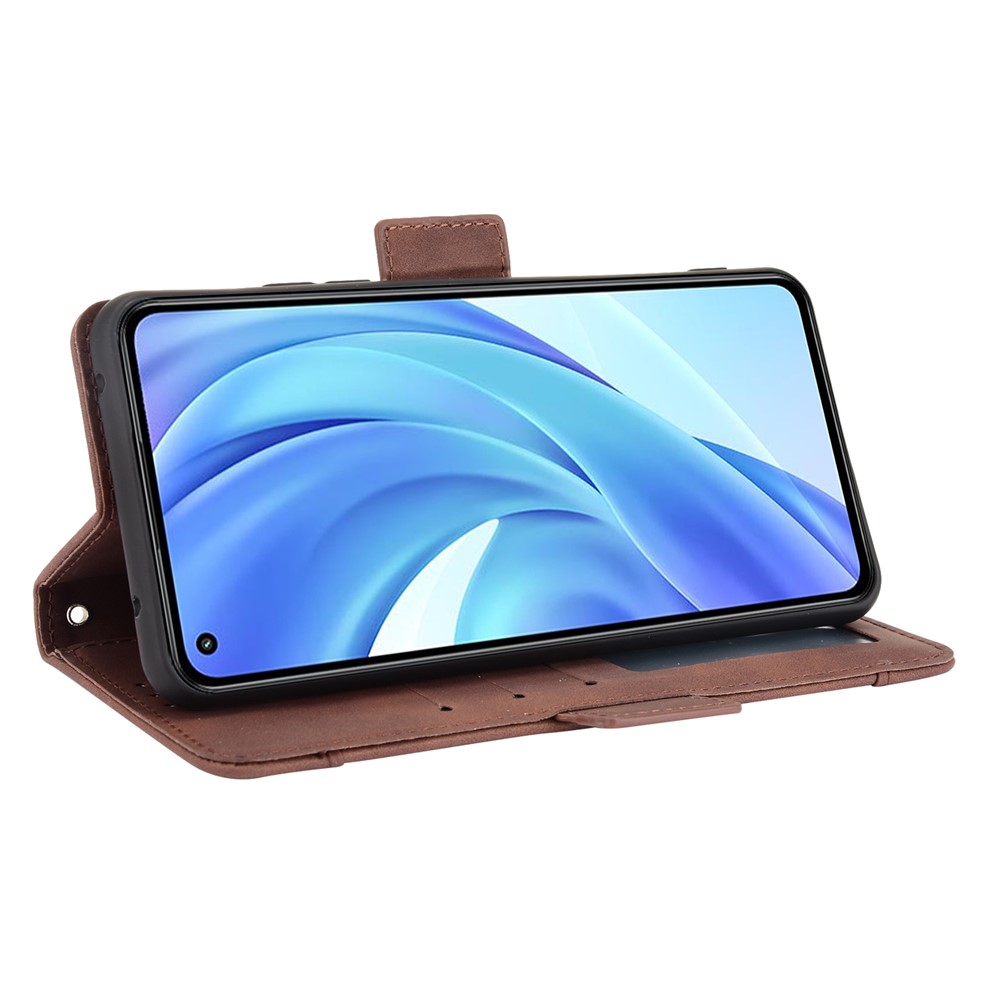 Wallet Design Multiple Card Slots Stand Leather Phone Case for Xiaomi Mi 11 Lite 4G / Mi 11 Lite 5G - Brown-3