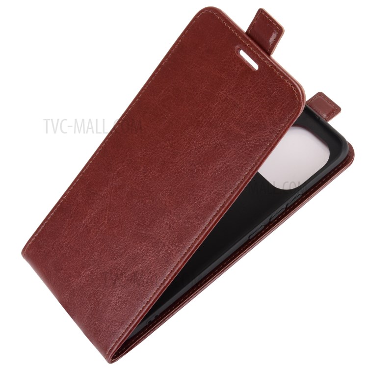 Crazy Horse Leather Protector Case Vertical Flip Phone Cover with Card Slot for Xiaomi Mi 11 - Brown-2