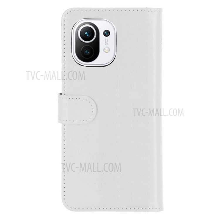 Crazy Horse Leather Wallet Stand Case for Xiaomi Mi 11 - White-4