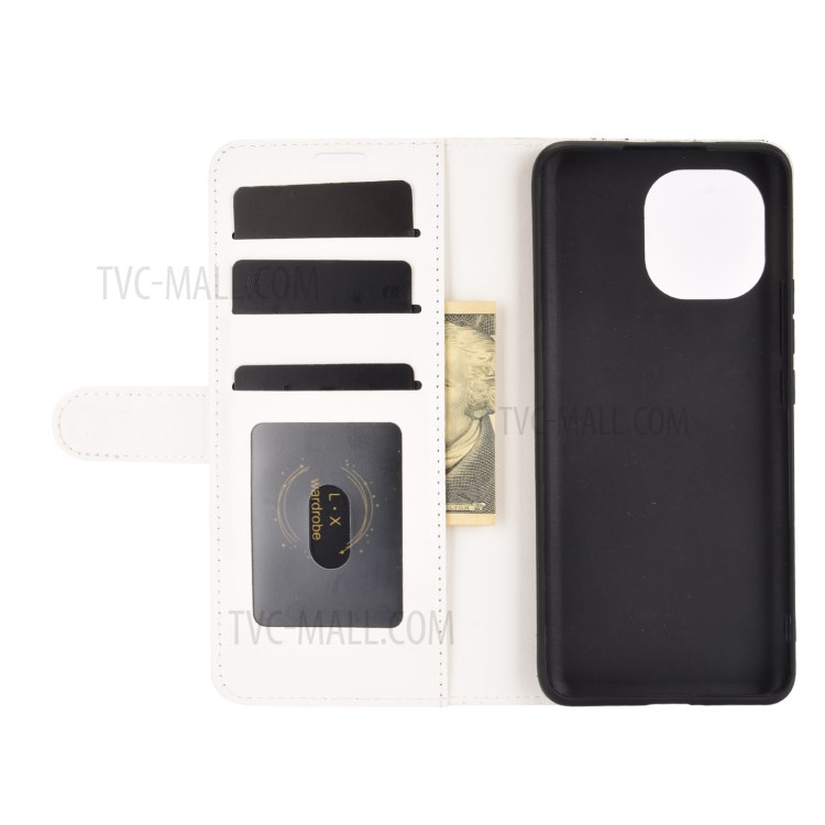 Crazy Horse Leather Wallet Stand Case for Xiaomi Mi 11 - White-5