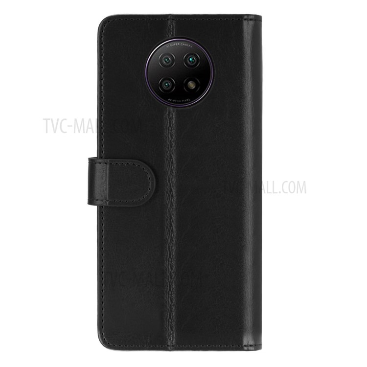 Crazy Horse Leather Wallet Stand Case for Xiaomi Redmi Note 9 5G / Redmi Note 9T 5G - Black-4