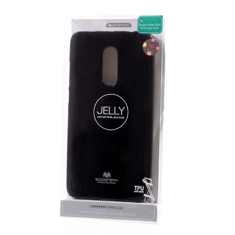 MERCURY GOOSPERY for Xiaomi Redmi Note 4X / Note 4 Glitter Powder TPU Cover - Black-8