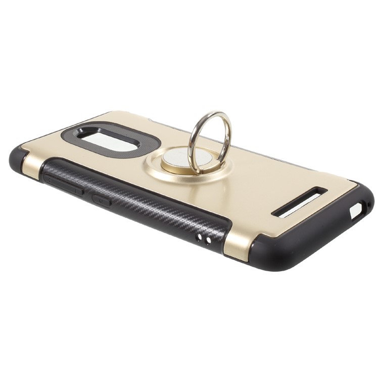 Magnetic Ring Holder TPU PC Back Case for Xiaomi Redmi Note 3 / Note 3 Pro - Gold-3