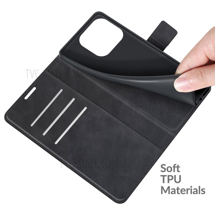 Magnetic Clasp Shockproof Phone Case Wallet Stand Flip Leather Cover for Xiaomi Mi 11 Pro - Black-7