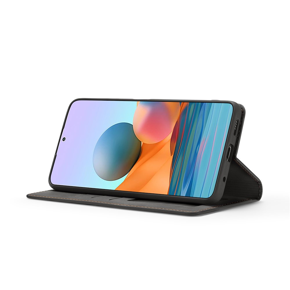 FORWENW Fantasy Series Silky Touch Leather Wallet Case for Xiaomi Redmi Note 10 Pro / Redmi Note 10 Pro Max - Black-4
