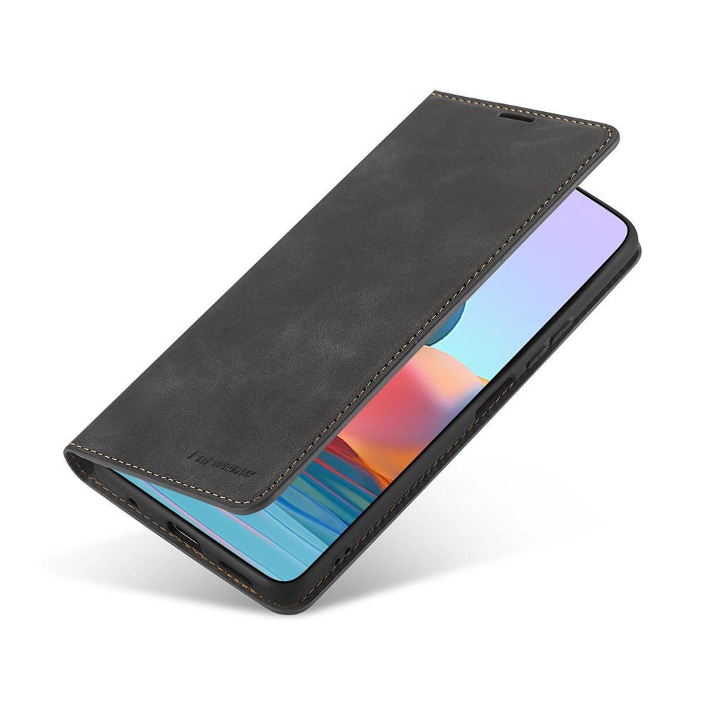 FORWENW Fantasy Series Silky Touch Leather Wallet Case for Xiaomi Redmi Note 10 Pro / Redmi Note 10 Pro Max - Black-6