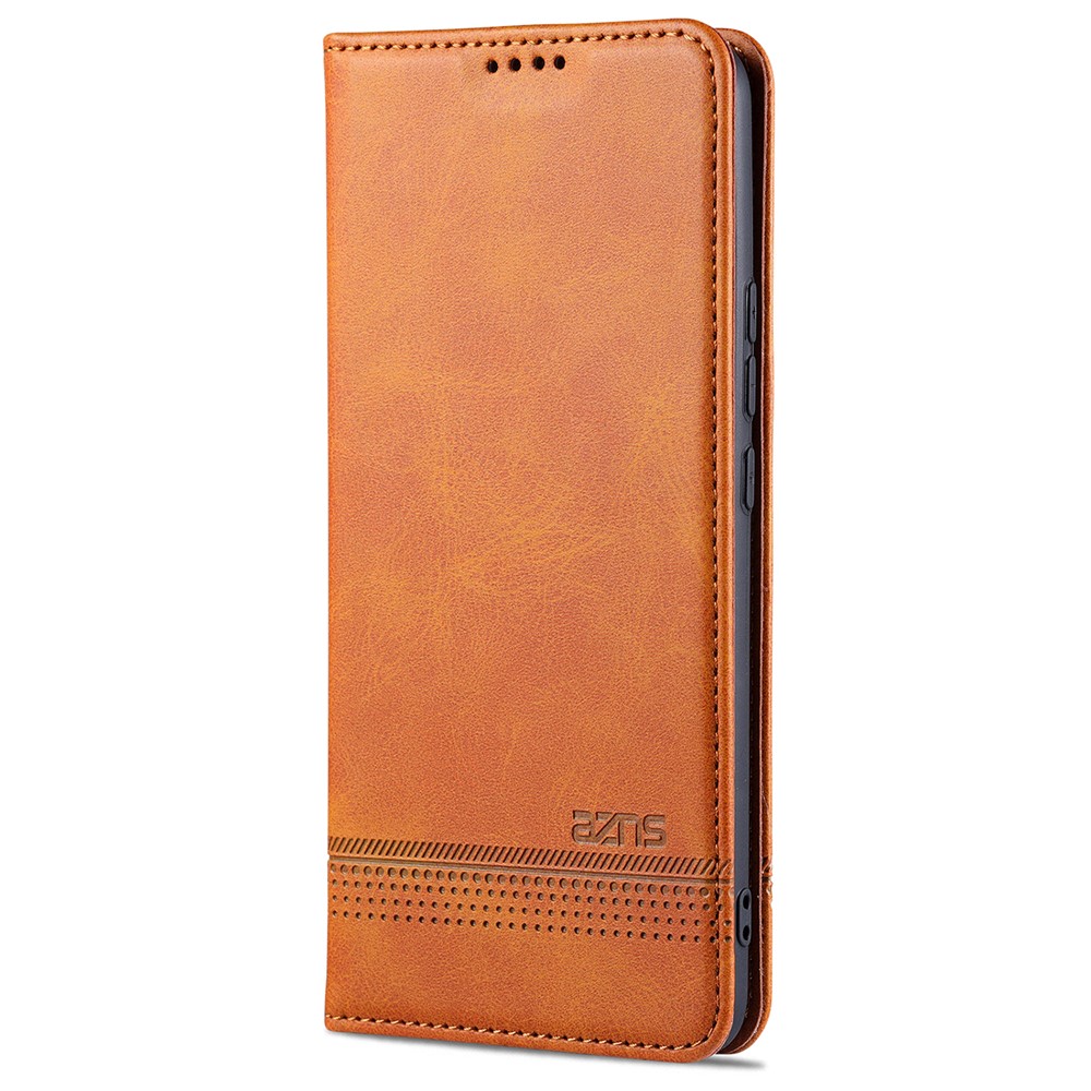 AZNS Auto-absorbed Magnetic Leather Case Stand Wallet Phone Shell for Xiaomi Mi 11 Pro - Brown-8