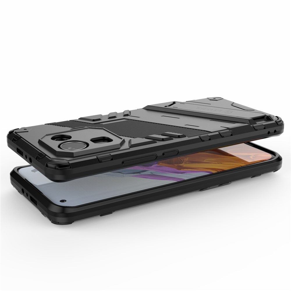 Kickstand Design PC + TPU Anti-Drop Hybrid Phone Case Cover for Xiaomi Mi 11 Pro - Black-6