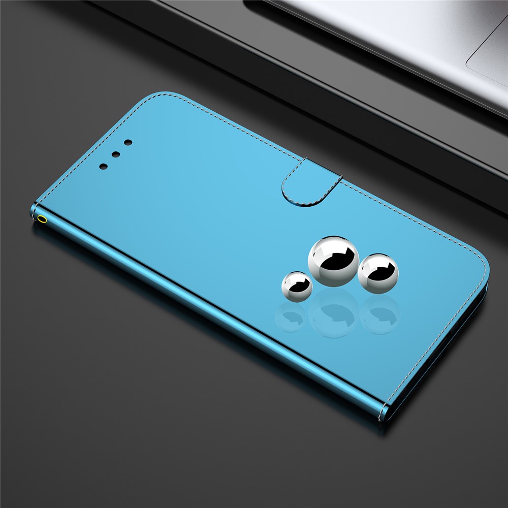 Mirror-like Surface Wallet Stand Leather Case for Xiaomi Redmi K40 / Redmi K40 Pro / Redmi K40 Pro+ / Mi 11i / Poco F3 - Blue-2