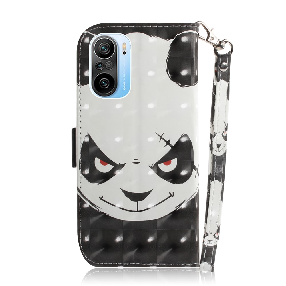 Light Spot Decor Pattern Printing Wallet Stand Leather Phone Case for Xiaomi Poco F3/Mi 11i/Redmi K40/K40 Pro/K40 Pro Plus - Panda-5