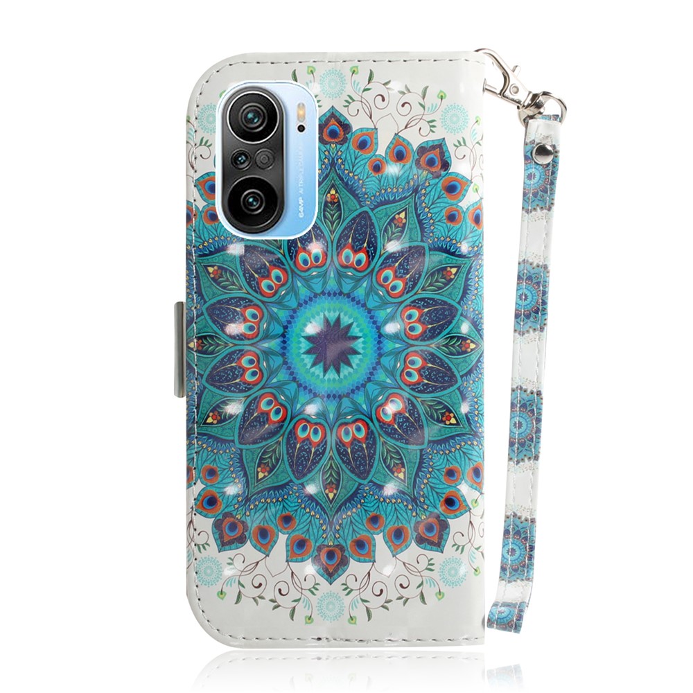 Étui De Téléphone De Portefeuille De Portefeuille De Portefeuille Pour Xiaomi Poco F3 / Mi 11i / REDMI K40 / K40 PRO / K40 PRO PLUS - Fleur De Mandala-5