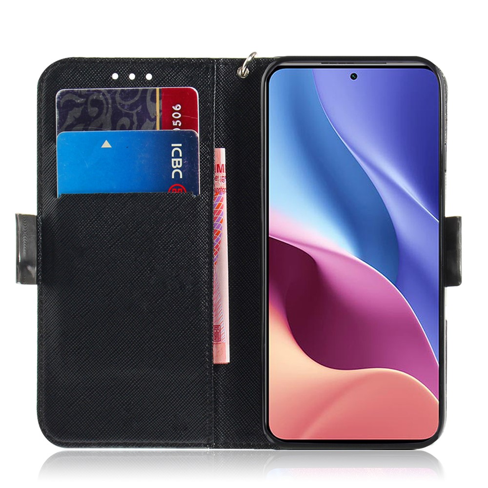 Étui De Téléphone De Portefeuille De Portefeuille De Portefeuille Pour Xiaomi Poco F3 / Mi 11i / REDMI K40 / K40 PRO / K40 PRO PLUS - Fleur De Mandala-7