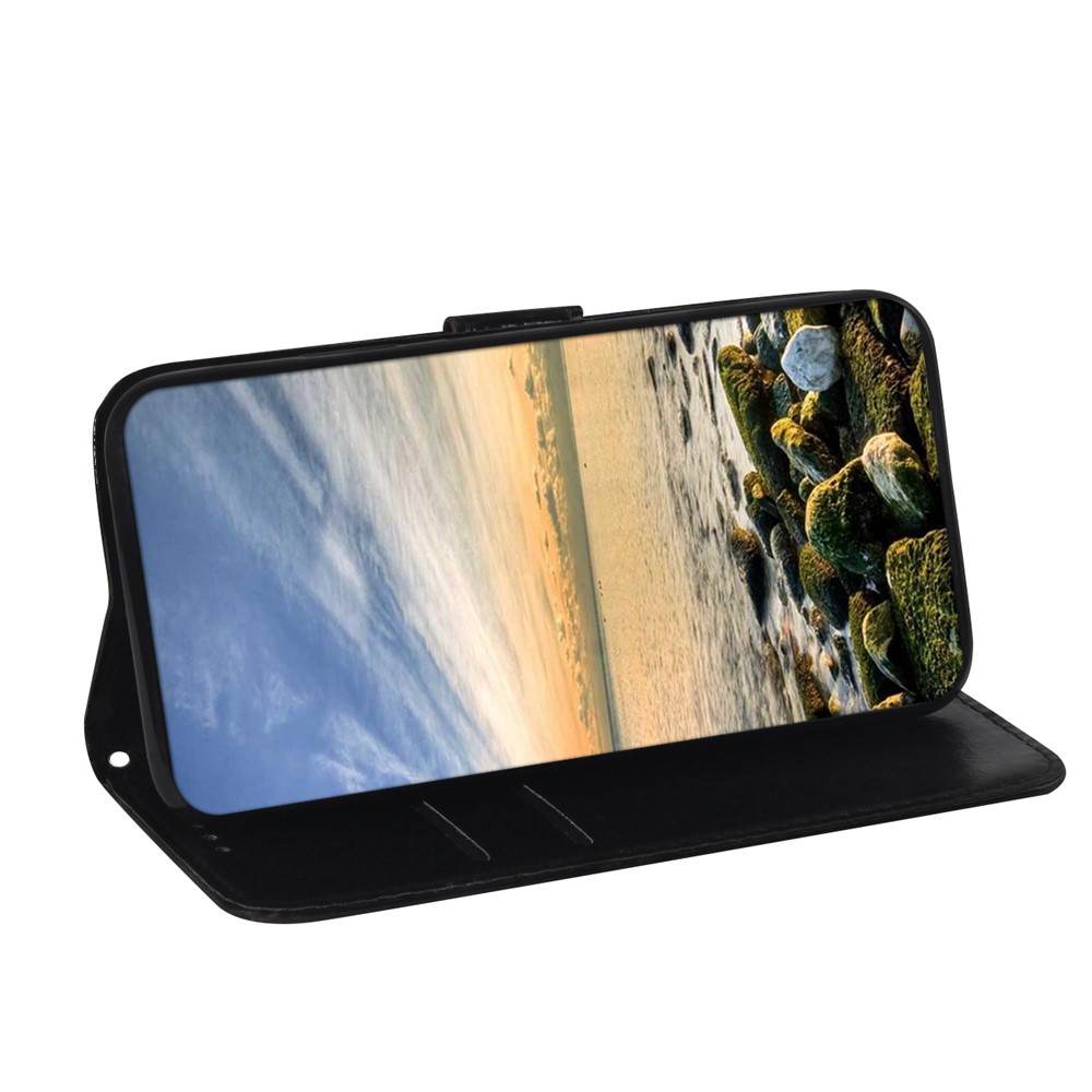 Flower Pattern Leather Stand Wallet Phone Case for Xiaomi Poco F3/Mi 11i/Redmi K40/K40 Pro/K40 Pro Plus - Blue-6