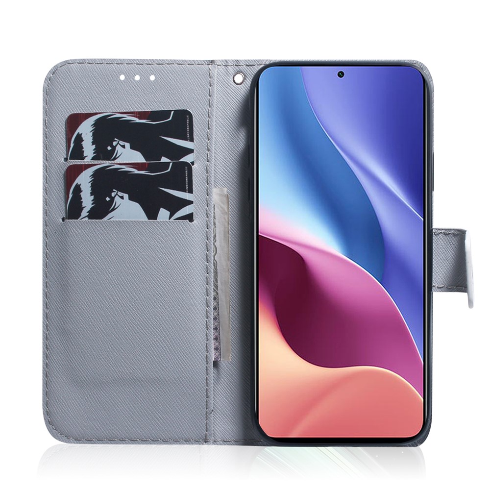 Pattern Printing Wallet Stand Leather Phone Case for Xiaomi Poco F3/Mi 11i/Redmi K40/K40 Pro/K40 Pro Plus - Wolf-7