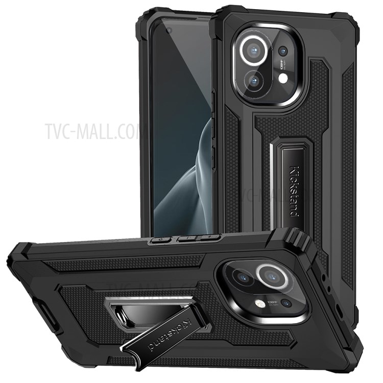 Jazz Series Shockproof Hybrid Phone Cover Back Case for Xiaomi Mi 11 - Black-1