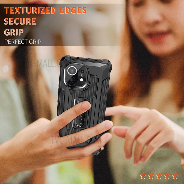 Jazz Series Shockproof Hybrid Phone Cover Back Case for Xiaomi Mi 11 - Black-8