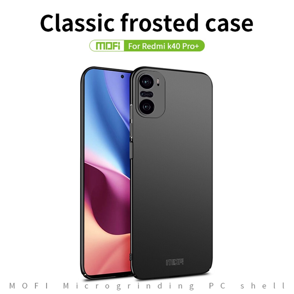 MOFI Shield Slim Frosted Hard PC Shell Case for Xiaomi Redmi K40 Pro+ - Black-2