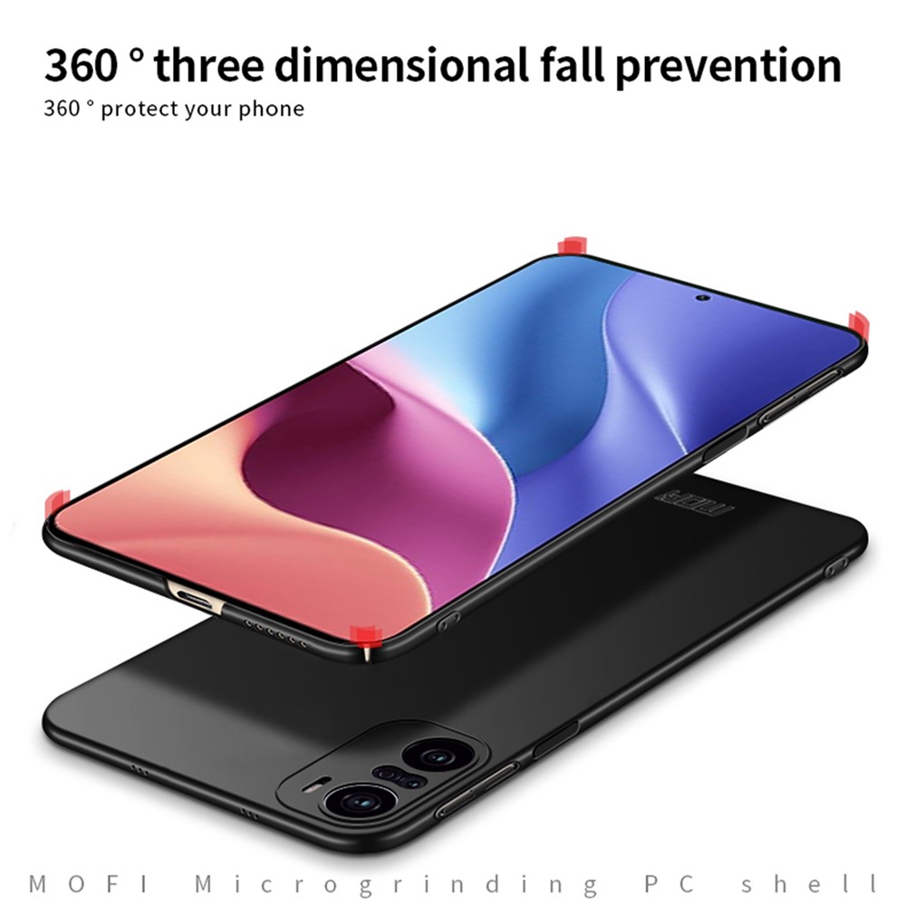 MOFI Shield Slim Frosted Hard PC Shell Case for Xiaomi Redmi K40 Pro+ - Black-7