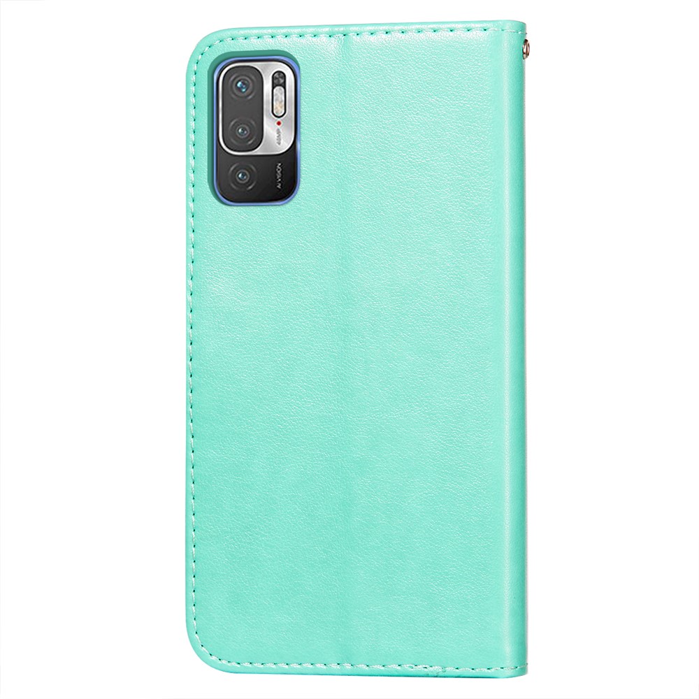 Dual-sided Magnetic Clasp Leather Wallet Stand Phone Case Shell for Xiaomi Redmi Note 10 5G - Green-6