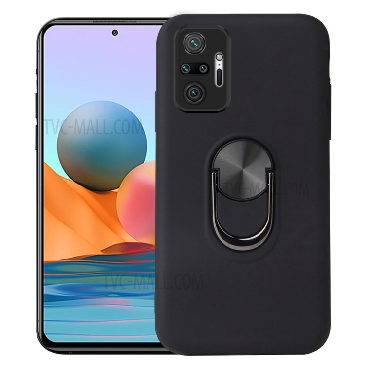 2-in-1 PC + TPU Combo Case with Finger Ring Kickstand for Xiaomi Redmi Note 10 Pro/10 Pro Max - Black-1