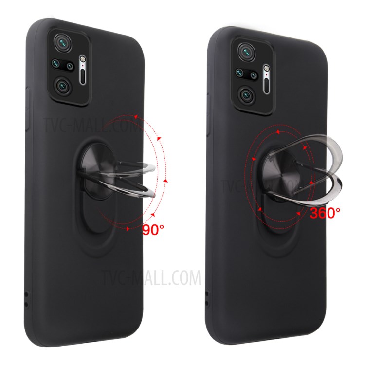 2-in-1 PC + TPU Combo Case with Finger Ring Kickstand for Xiaomi Redmi Note 10 Pro/10 Pro Max - Black-2
