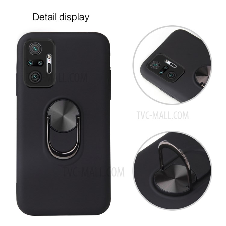 2-in-1 PC + TPU Combo Case with Finger Ring Kickstand for Xiaomi Redmi Note 10 Pro/10 Pro Max - Black-4