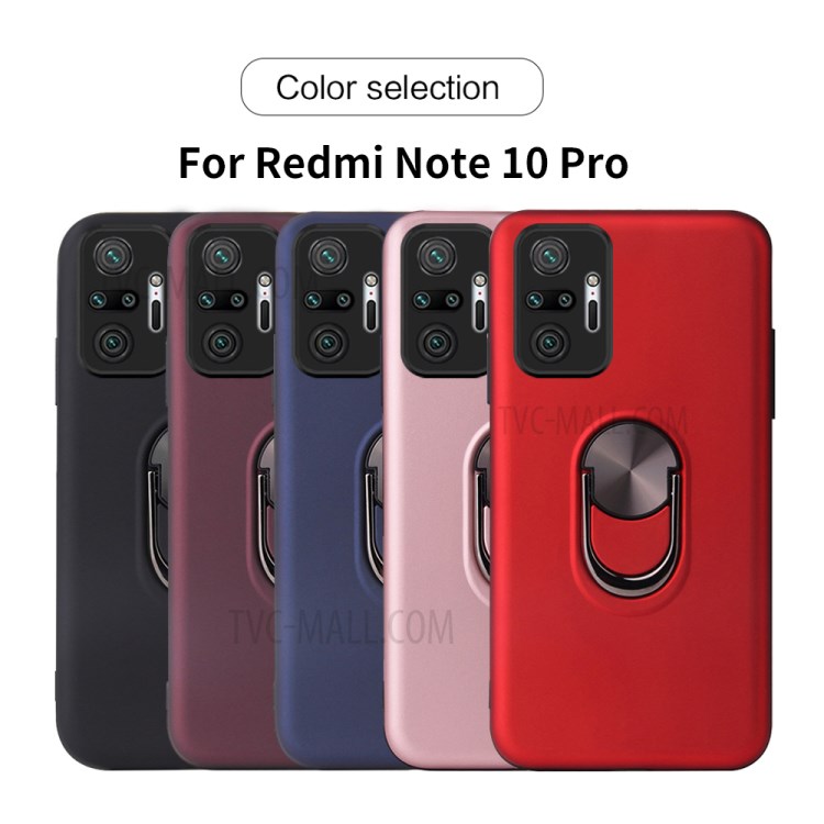 2-in-1 PC + TPU Combo Case with Finger Ring Kickstand for Xiaomi Redmi Note 10 Pro/10 Pro Max - Black-9