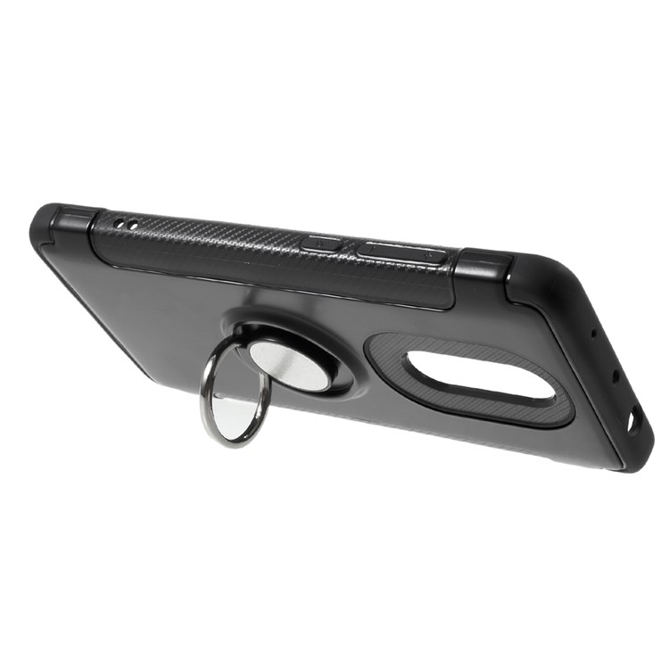 2-in-1 Carbon Fiber Texture (PC+TPU) Hybrid Kickstand Mobile Phone Case for Xiaomi Redmi Note 4 - Black-2