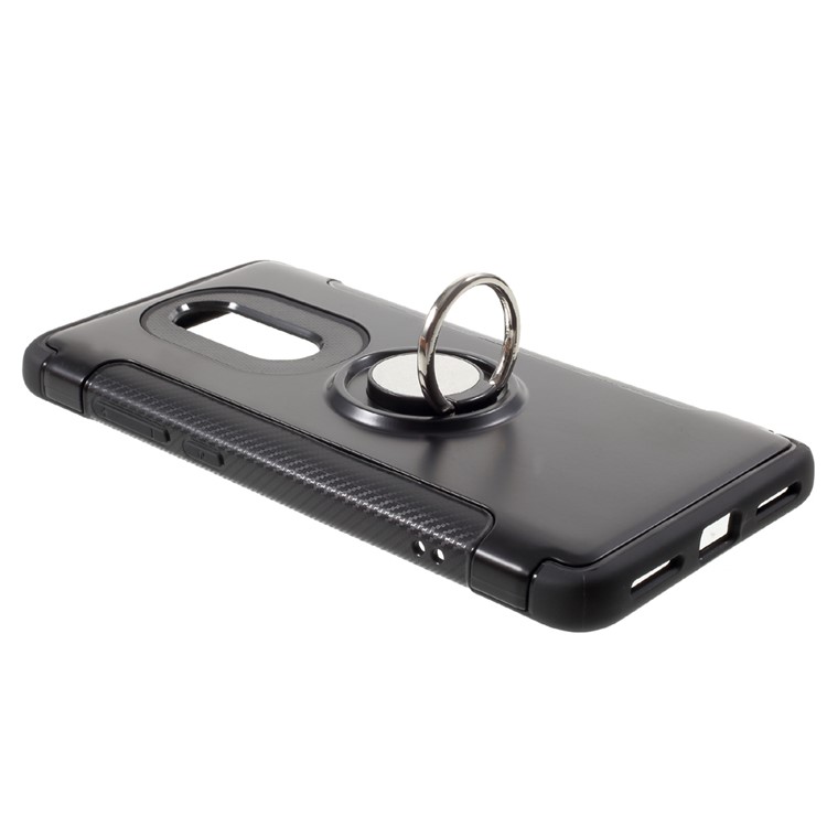 2-in-1 Carbon Fiber Texture (PC+TPU) Hybrid Kickstand Mobile Phone Case for Xiaomi Redmi Note 4 - Black-3