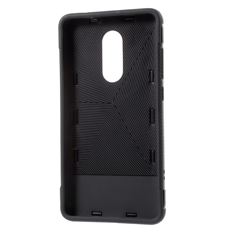 2-in-1 Carbon Fiber Texture (PC+TPU) Hybrid Kickstand Mobile Phone Case for Xiaomi Redmi Note 4 - Black-7