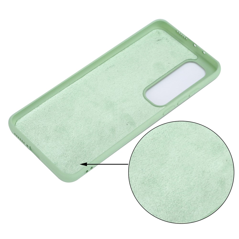 Liquid Silicone Soft Cover Case with Handy Strap for Xiaomi Mi 10S - Green-3