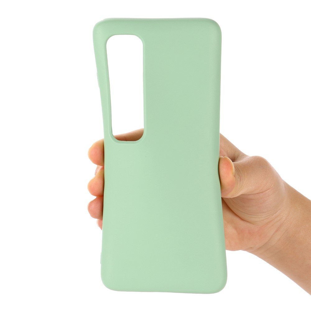 Liquid Silicone Soft Cover Case with Handy Strap for Xiaomi Mi 10S - Green-4