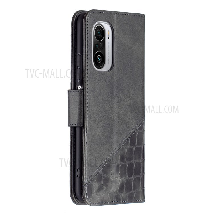 BF04 Crocodile Texture Splicing Wallet Stand Leather Protector Case for Xiaomi Mi 11i / Poco F3 / Redmi K40 Pro / Redmi K40 - Black-3