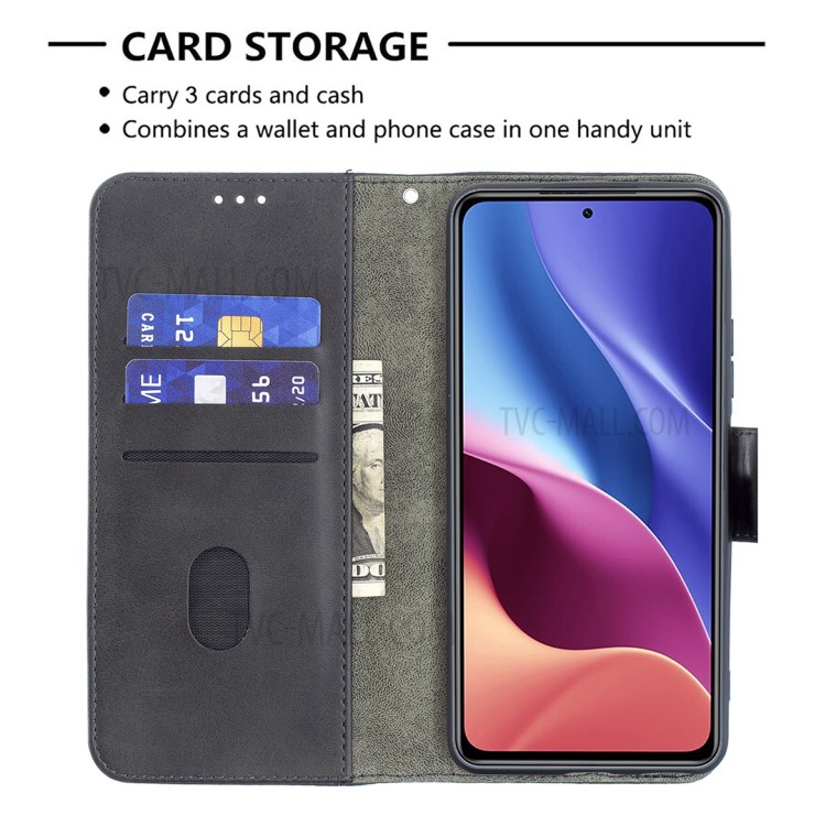 BF04 Crocodile Texture Splicing Wallet Stand Leather Protector Case for Xiaomi Mi 11i / Poco F3 / Redmi K40 Pro / Redmi K40 - Black-4