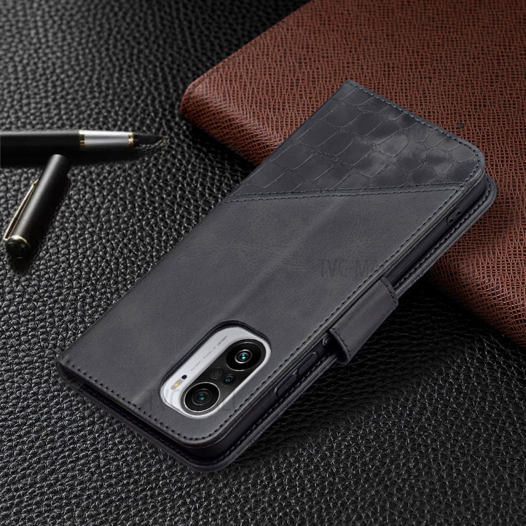 BF04 Crocodile Texture Splicing Wallet Stand Leather Protector Case for Xiaomi Mi 11i / Poco F3 / Redmi K40 Pro / Redmi K40 - Black-6